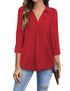 Solid Color V Neck Shirt for Women