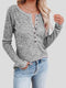Round Neck Henley Top