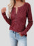 Round Neck Henley Top