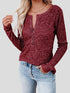 Round Neck Henley Top