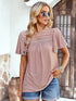 Women's Waffle Knit V-Neck Long Sleeve Tunic Top
