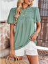 Women's Waffle Knit V-Neck Long Sleeve Tunic Top