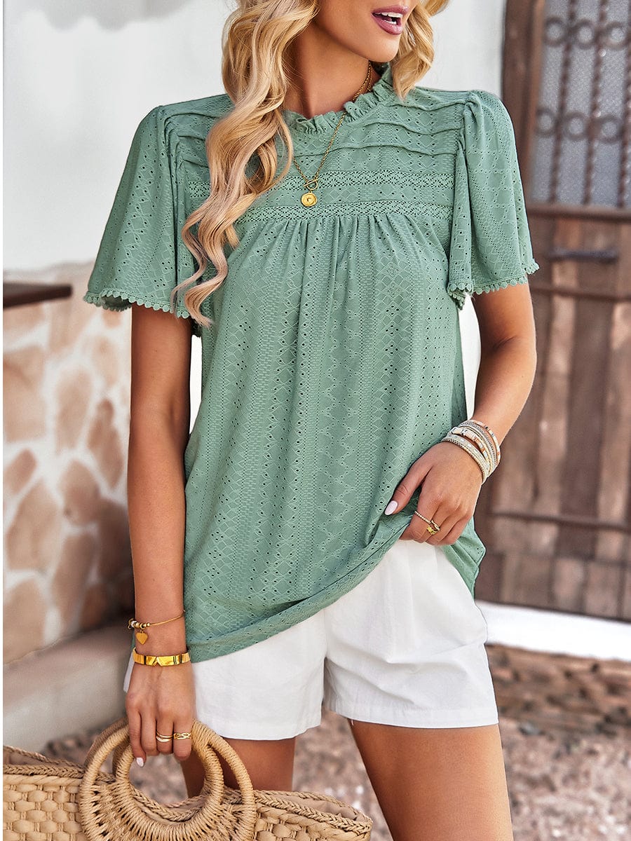 Chic Waffle Knit Blouse