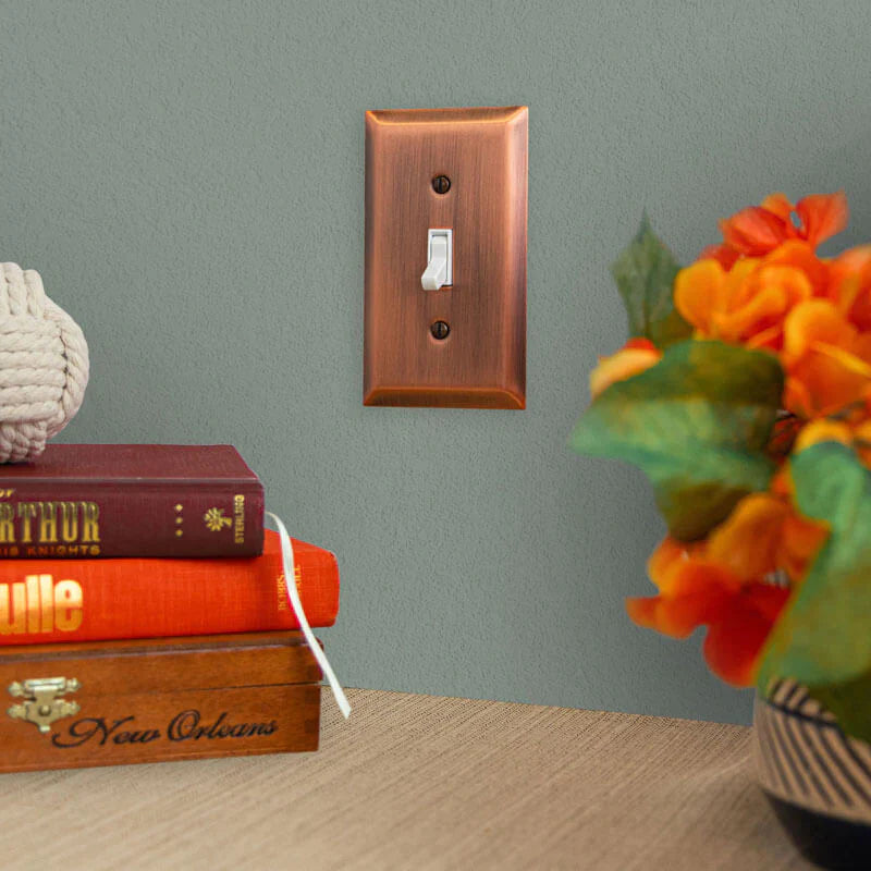 Century Brushed Copper Steel - 1 Toggle Wallplate