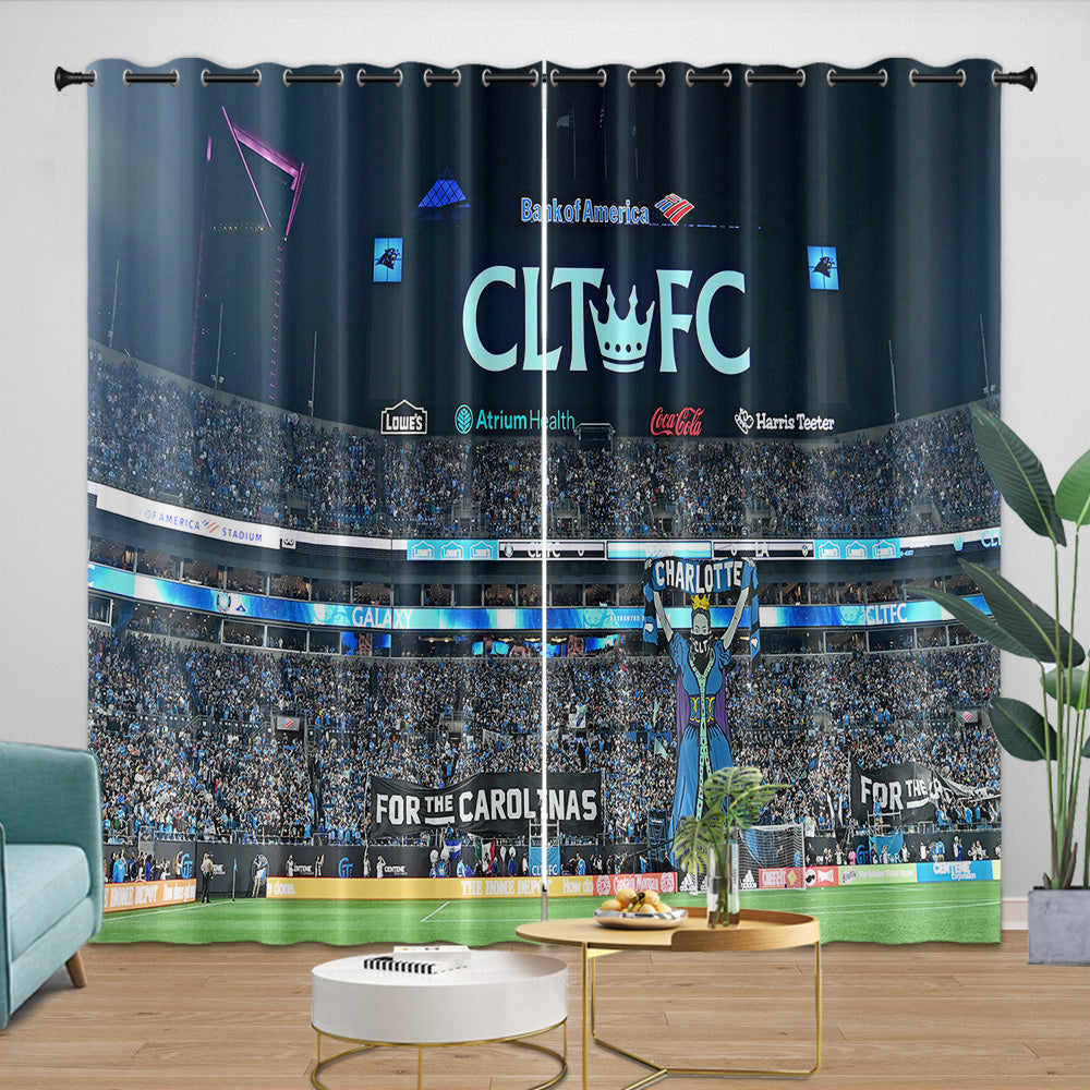 Charlotte FC Curtains Blackout Window Drapes Room Decoration