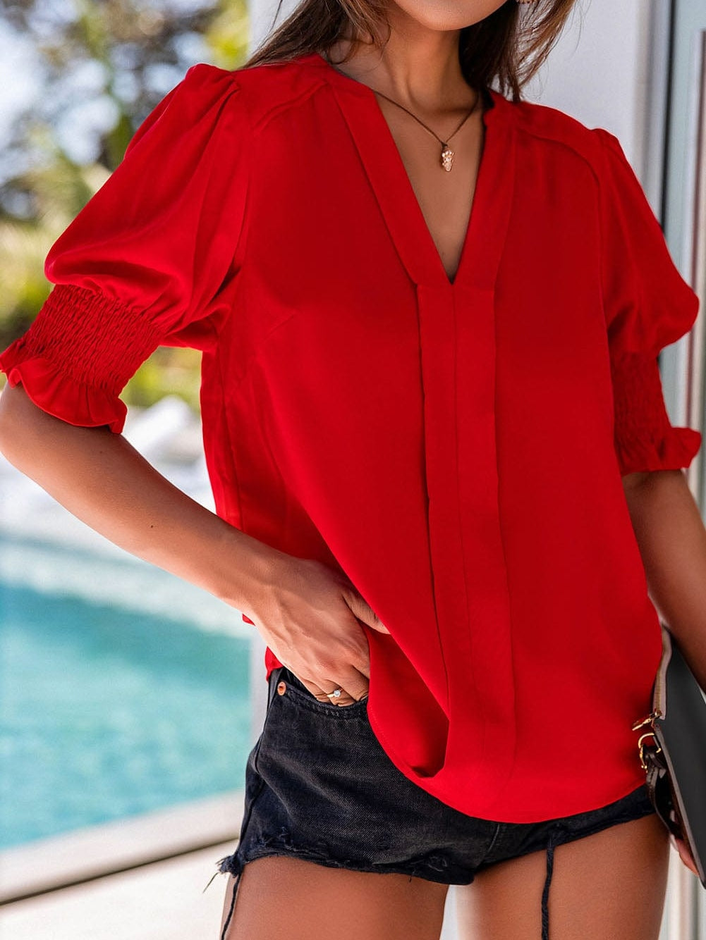 Chic Red Blouse