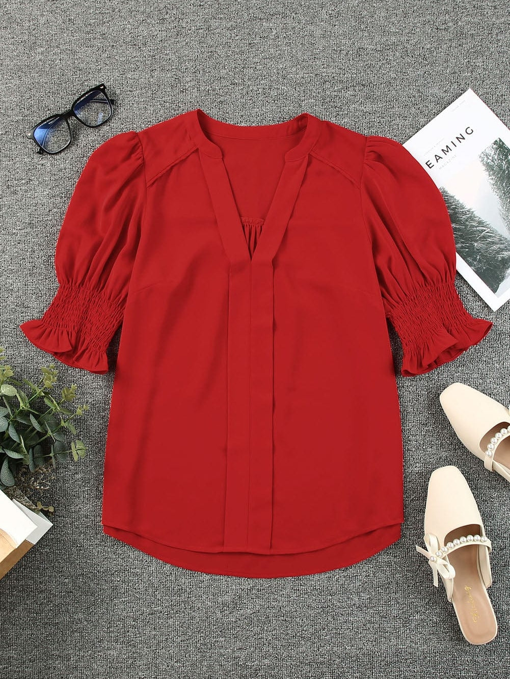 Chic Red Blouse
