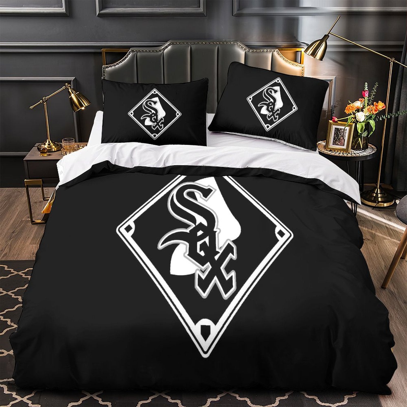 Juego de ropa de cama de los Chicago White Sox con funda de edredón y sin relleno