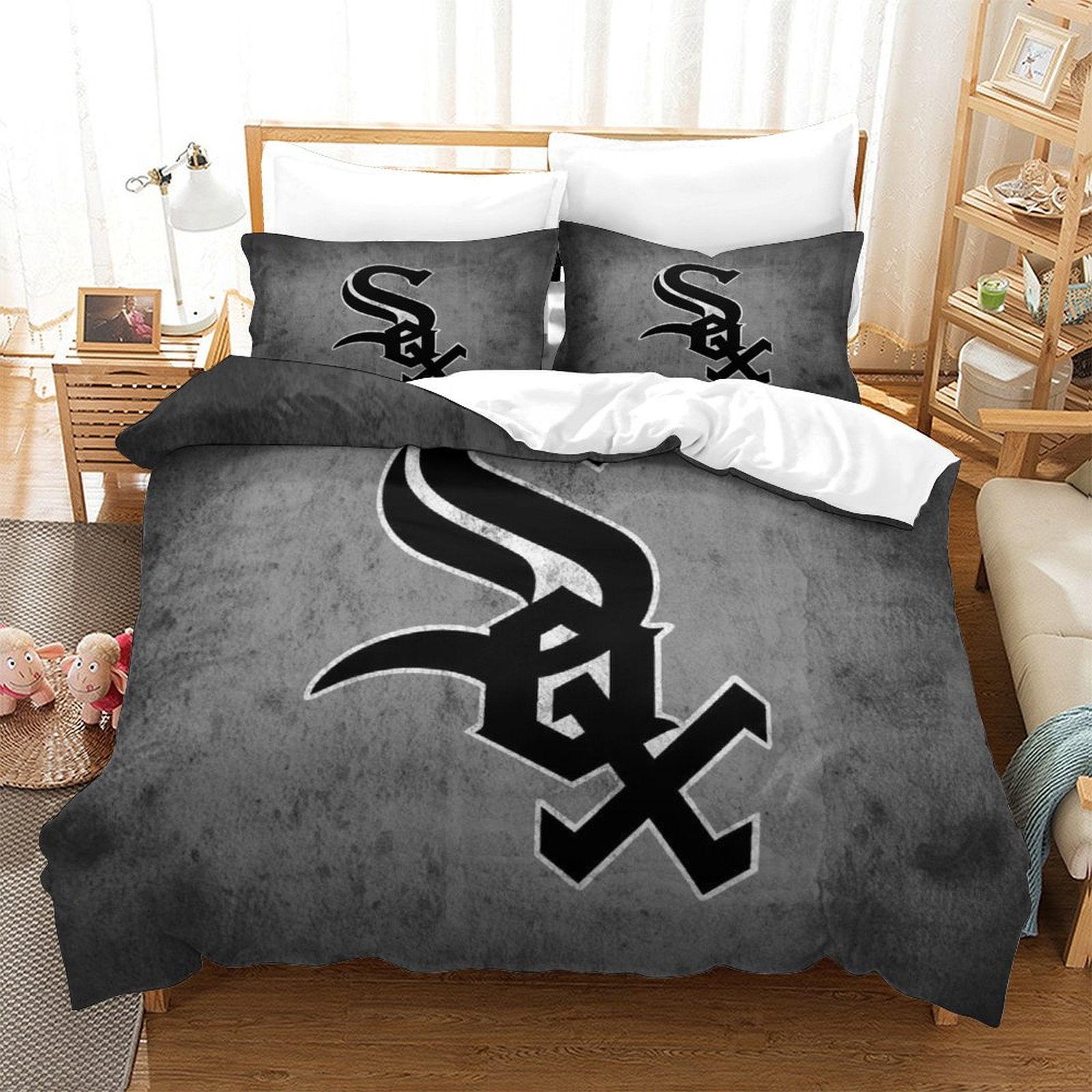 Juego de ropa de cama de los Chicago White Sox con funda de edredón y sin relleno