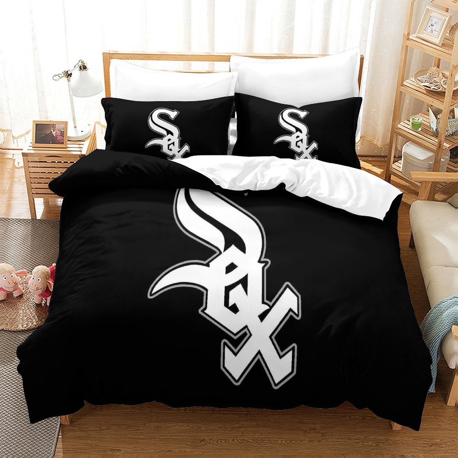 Juego de ropa de cama de los Chicago White Sox con funda de edredón y sin relleno