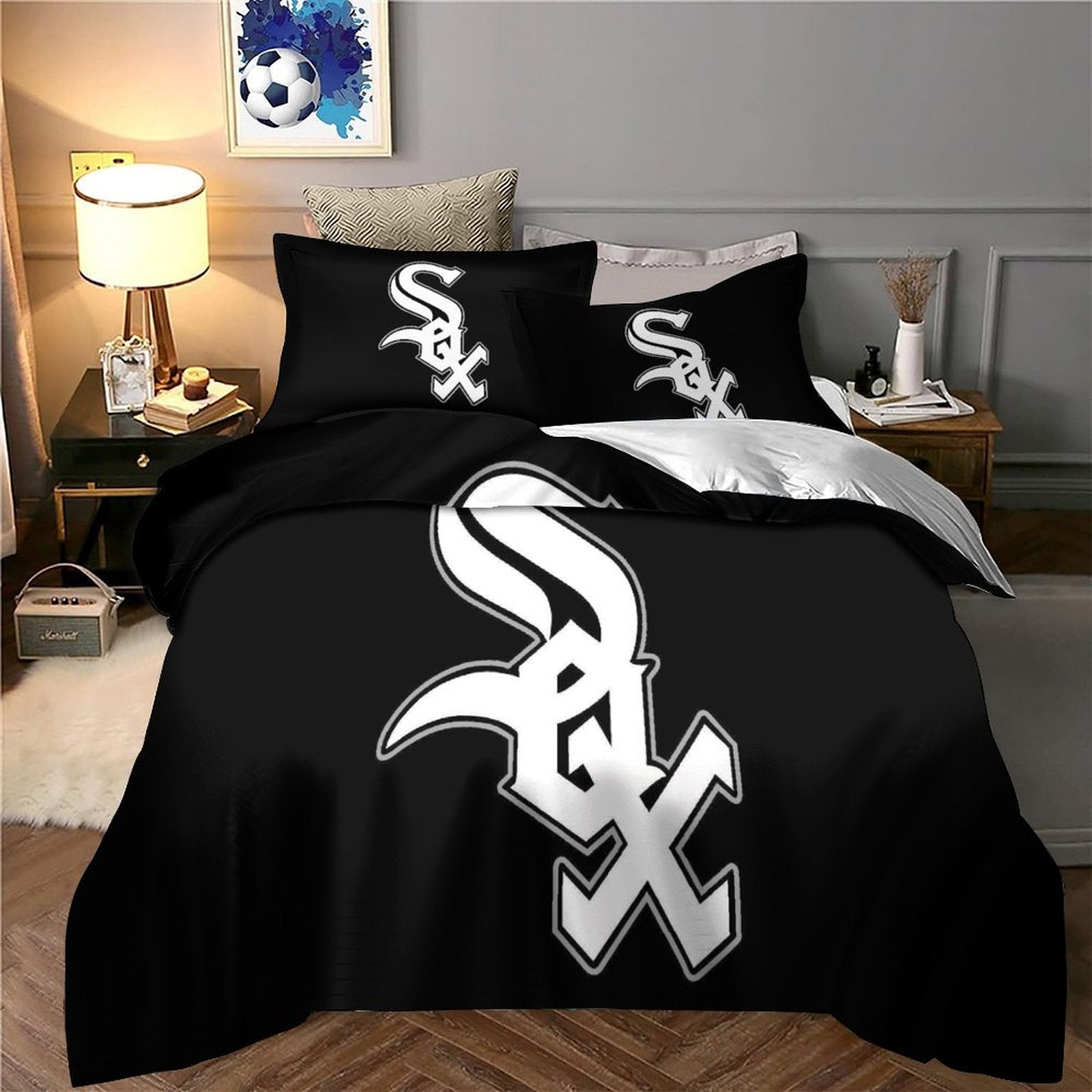 Juego de ropa de cama de los Chicago White Sox con funda de edredón y sin relleno