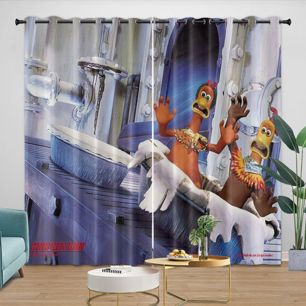 Chicken Run Curtains Pattern Blackout Window Drapes