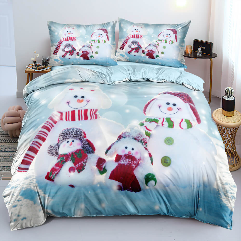 Christmas Bedding Set Duvet Cover Pillowcases Quilt Bed Linen Textiles
