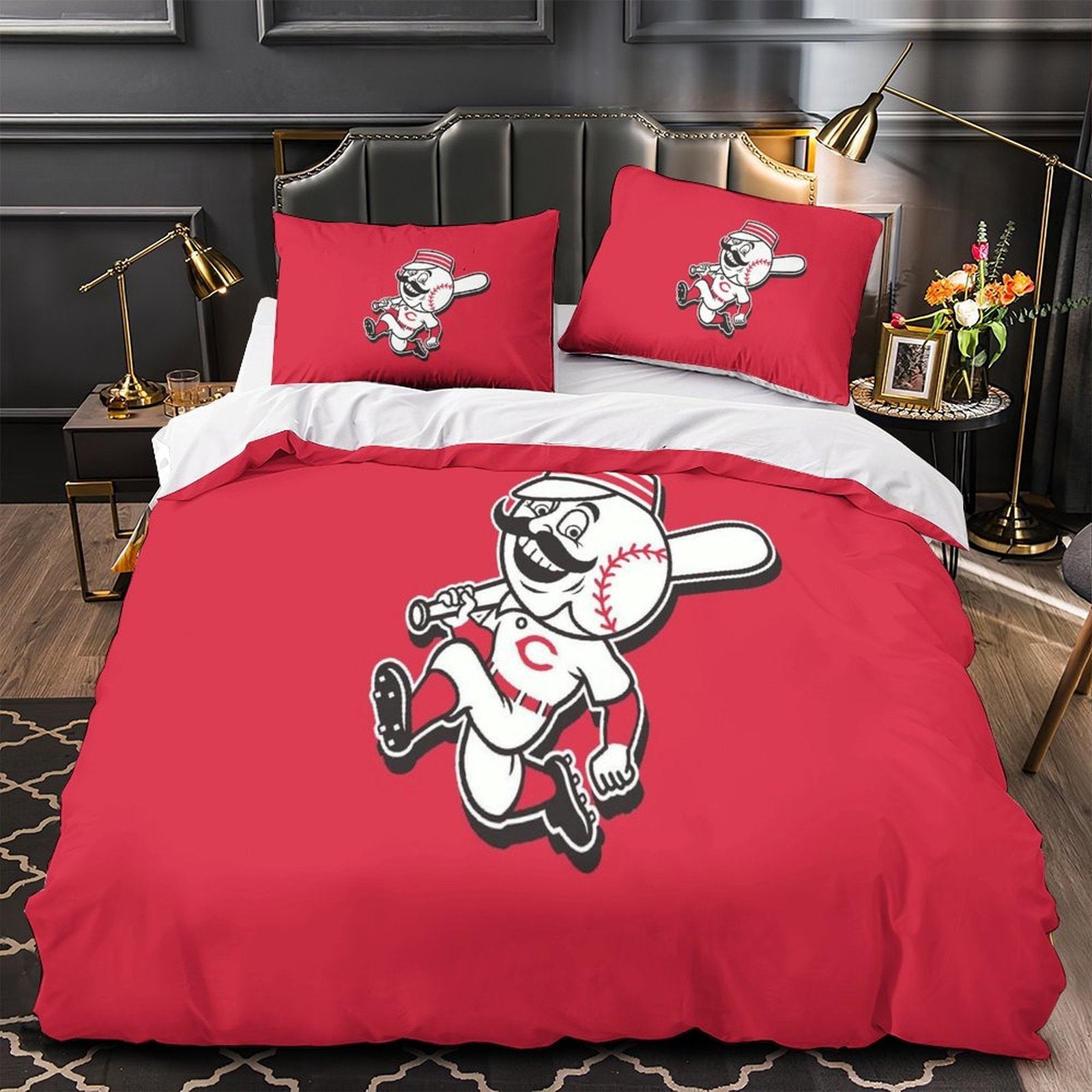 Cincinnati Reds Bedding Set Quilt Cover Without Filler