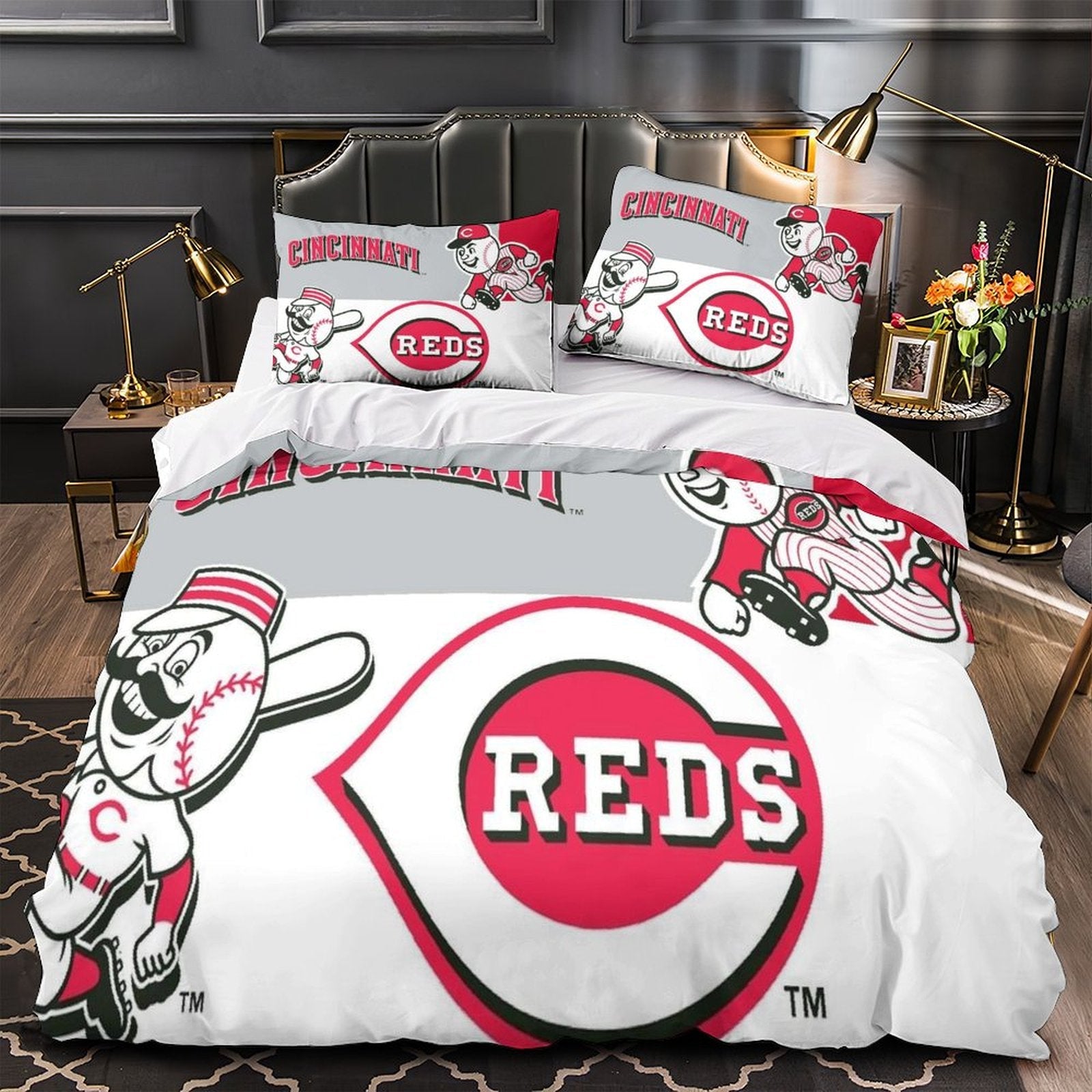Cincinnati Reds Bedding Set Quilt Cover Without Filler