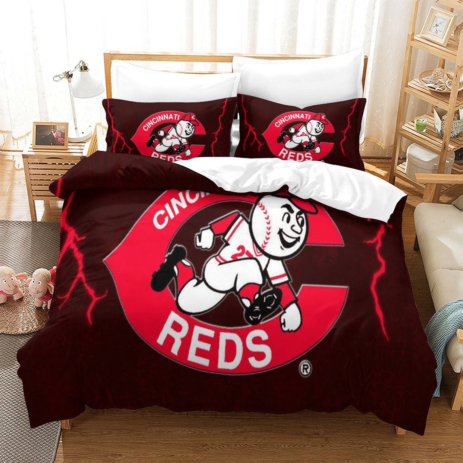 Cincinnati Reds Bedding Set Quilt Cover Without Filler