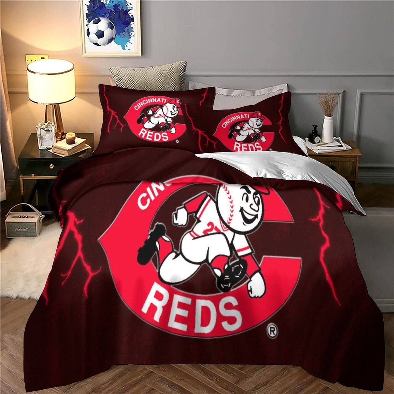 Cincinnati Reds Bedding Set Quilt Cover Without Filler