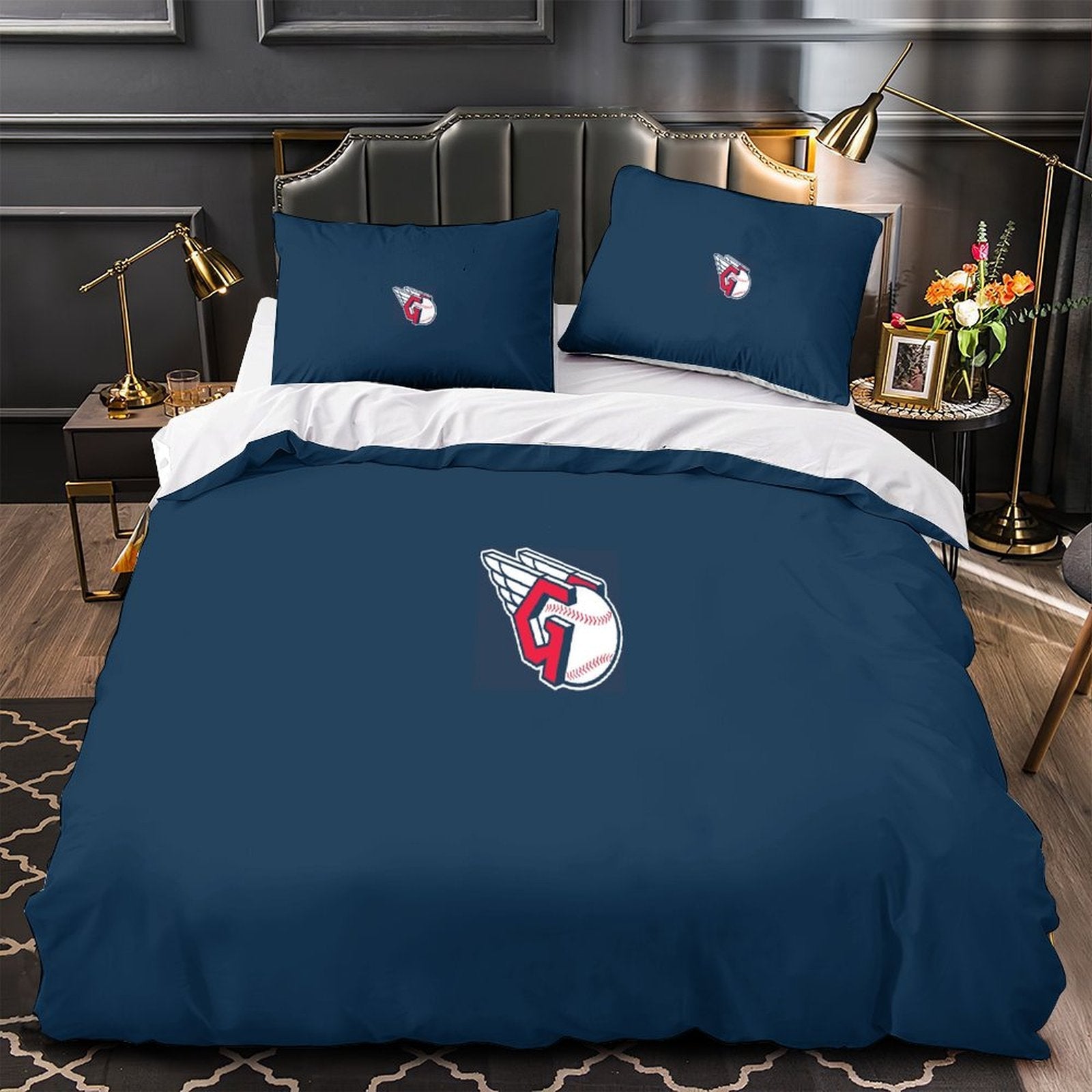Cleveland Guardians Bedding Set Quilt Cover Without Filler
