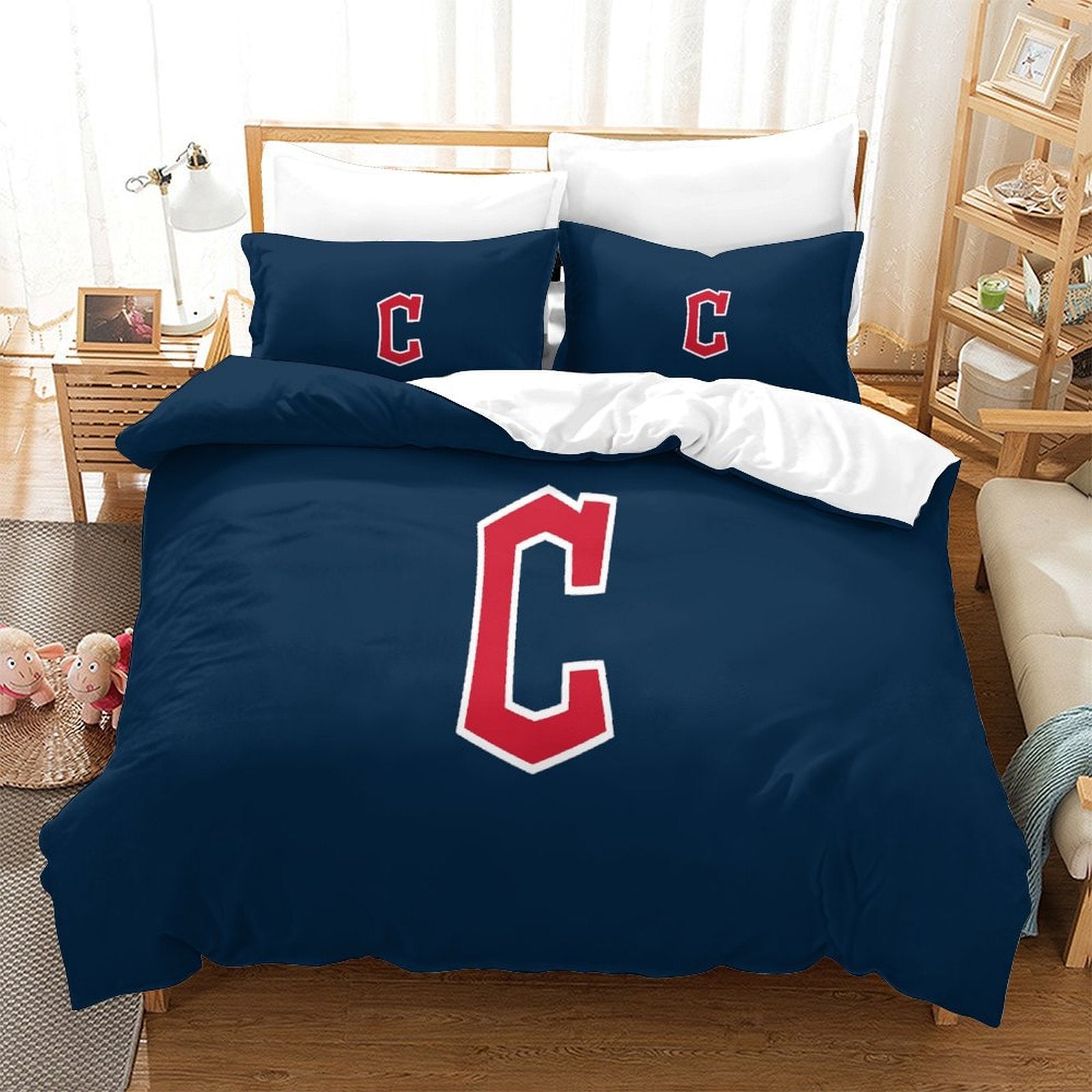 Cleveland Guardians Bedding Set Quilt Cover Without Filler