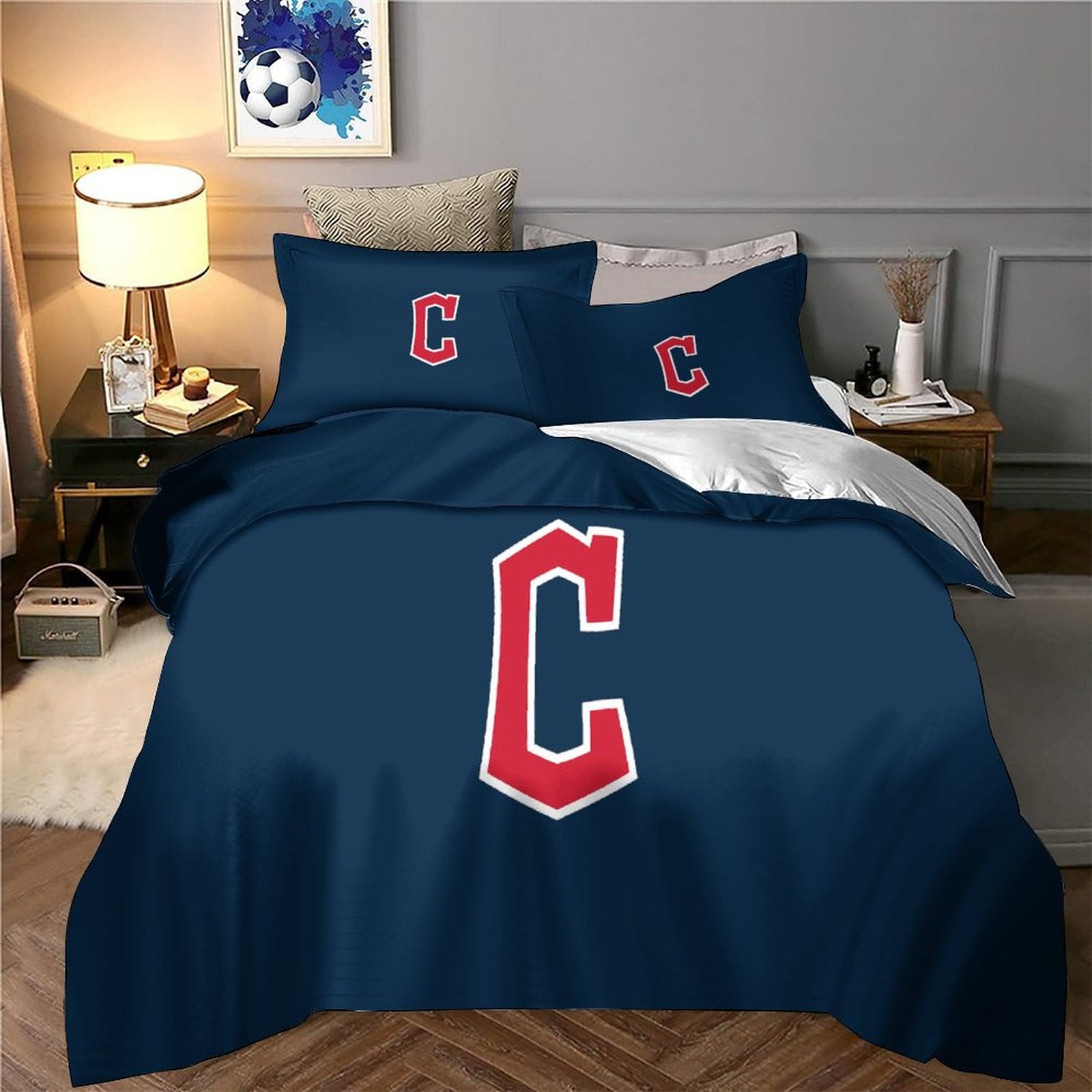 Cleveland Guardians Bedding Set Quilt Cover Without Filler