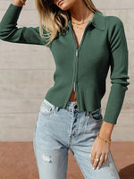 Minimalist Knit Zip-Up