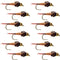 Bead Head Copper John Nymph 1 Dozen Fly Fishing Flies - Hook Size 12