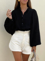 Relaxed Fit Long Sleeve Button-Up