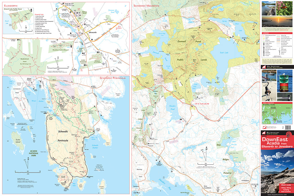 DownEast Acadia from Ellsworth to Jonesboro Hiking Trail Map