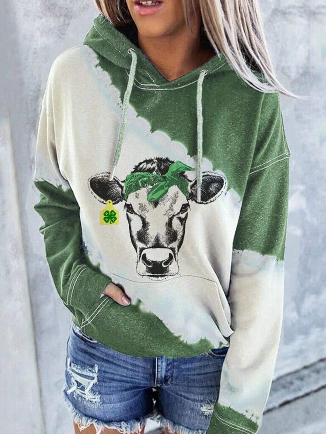 Stylish Pocket Hoodie with Distressed Detailing