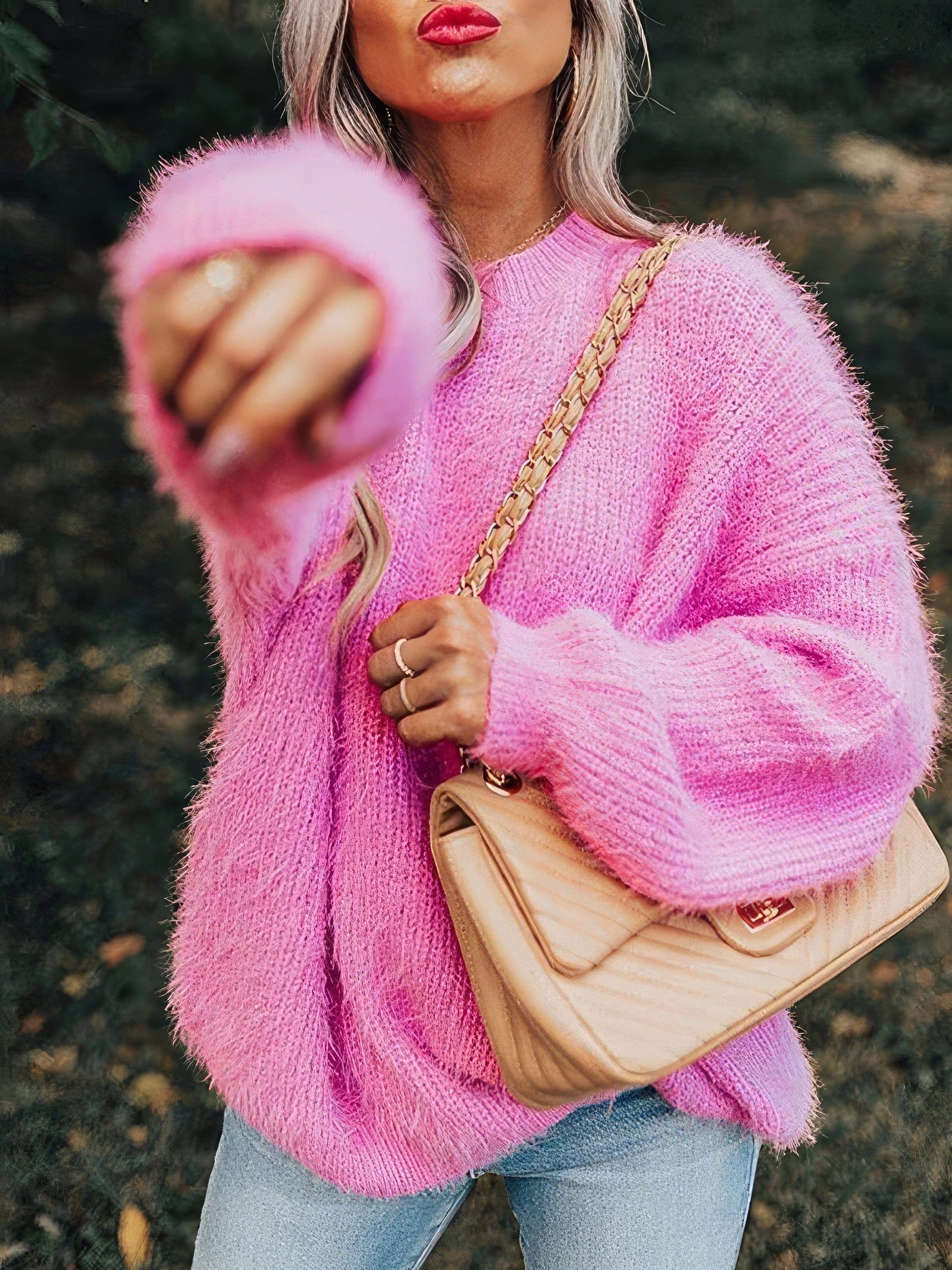 Ultra Soft Waffle Knit Lounge Set with Heart Details