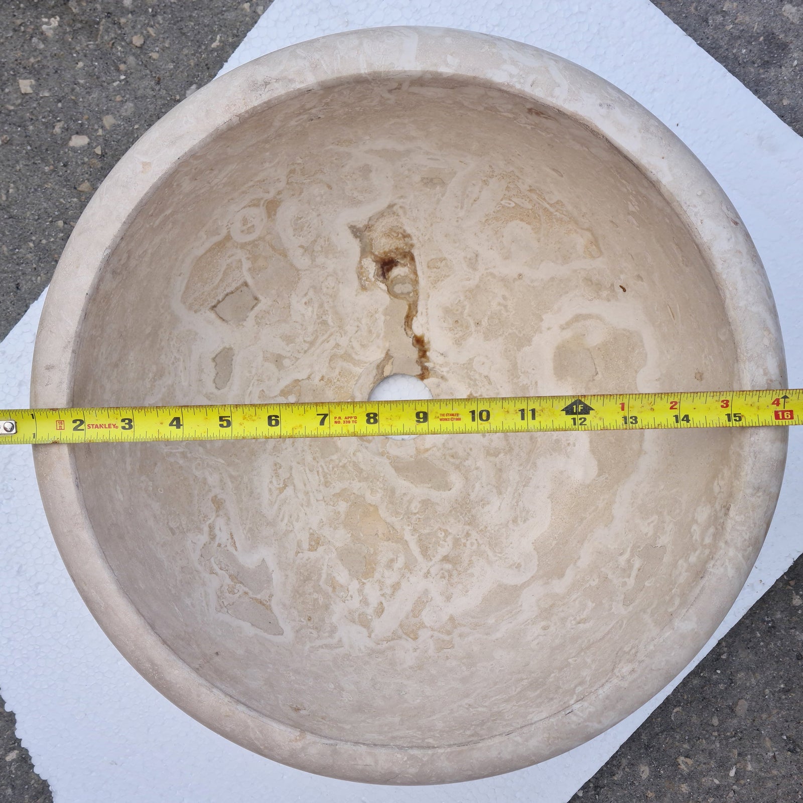 Crema Antiqua Travertine Natural Stone Drop-in Sink Honed and Filled (D)16