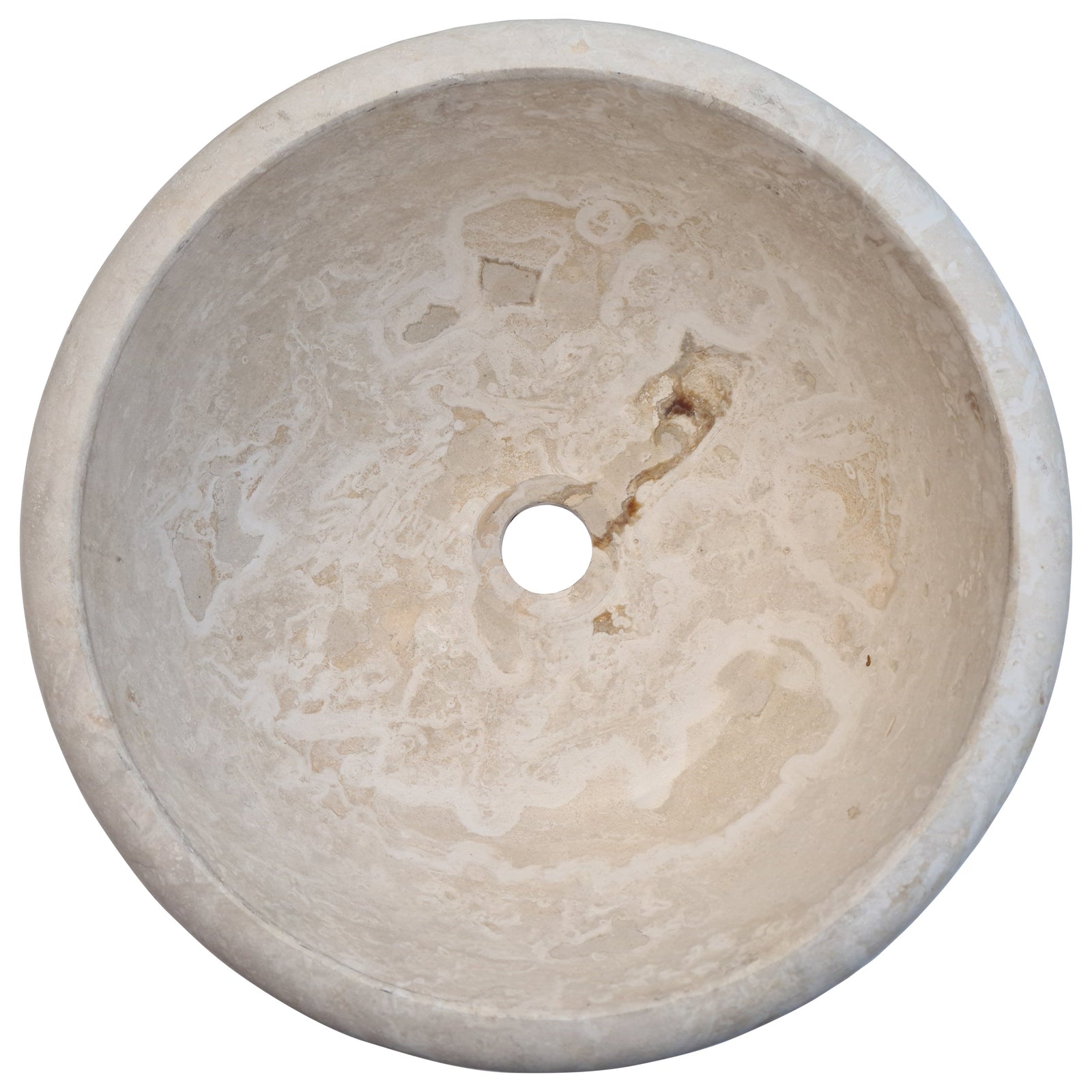 Crema Antiqua Travertine Natural Stone Drop-in Sink Honed and Filled (D)16