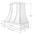 Unfinished Range Hood With Curved Front, Silver Strapping and Block Trim - 30", 36", 42", 48", 54" and 60" Widths Available