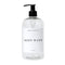 Dispensador de gel de baño de plástico transparente de 16 oz - Etiqueta de texto blanca