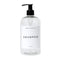 Dispensador de champú de plástico transparente de 16 oz - Etiqueta de texto blanca