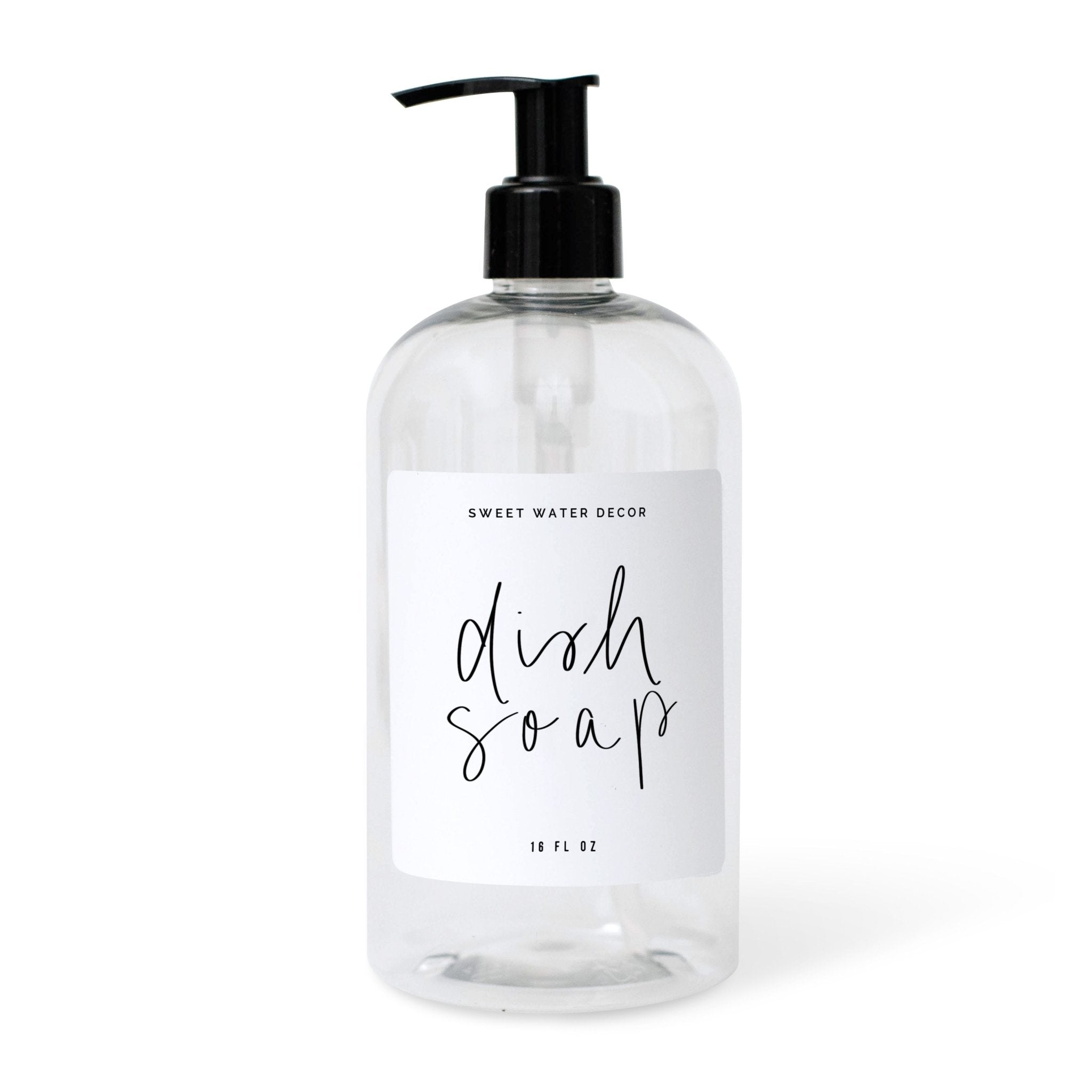 Dispensador de jabón para platos de plástico transparente de 16 oz - Marca blanca