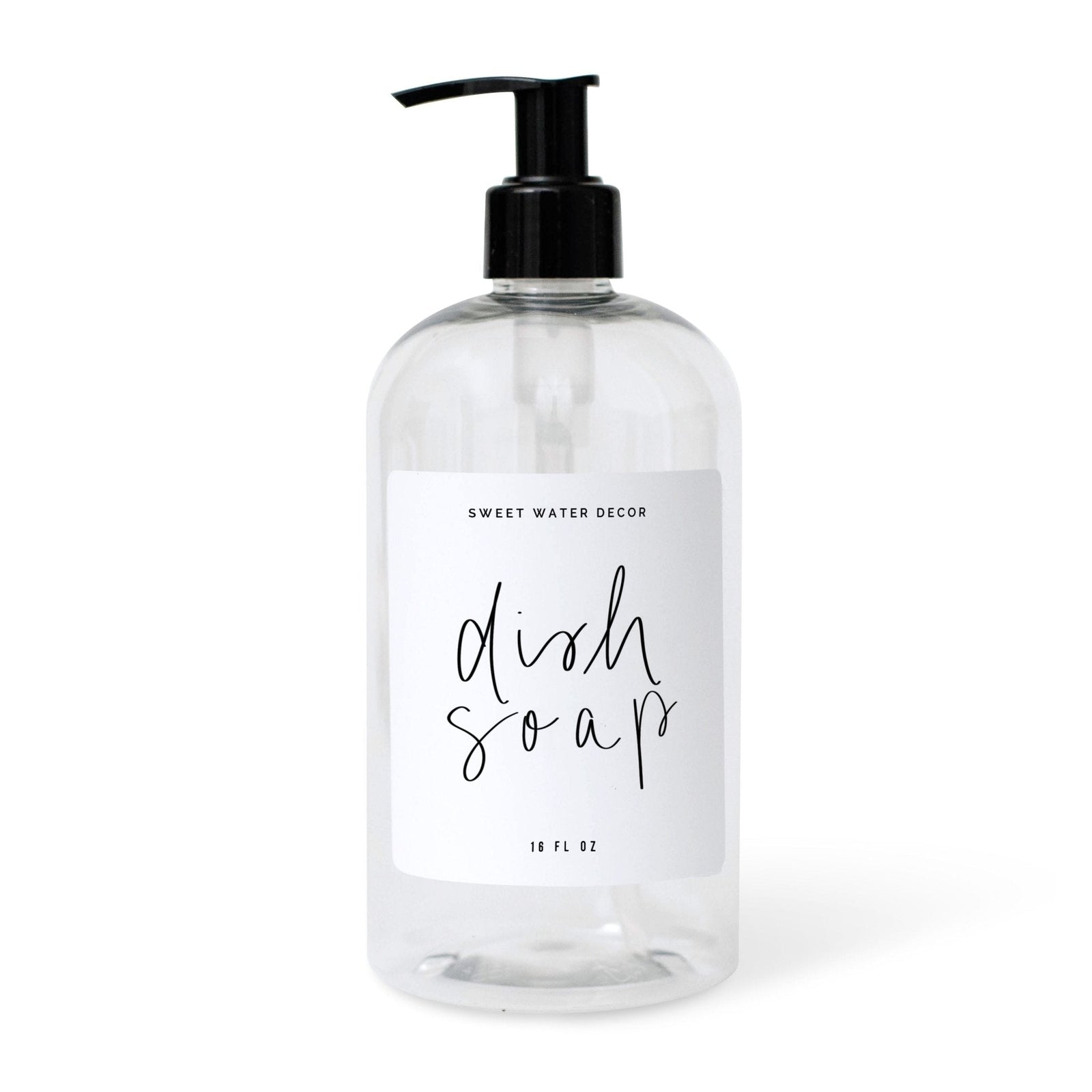 Dispensador de jabón para platos de plástico transparente de 16 oz - Marca blanca
