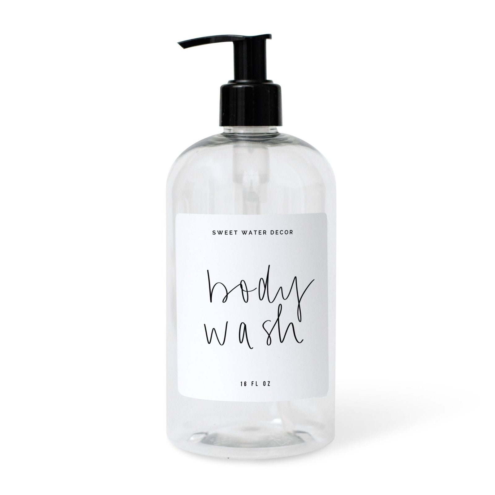 Dispensador de gel de baño de plástico transparente de 16 oz - Marca blanca