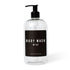 Dispensador de gel de baño de plástico transparente de 16 oz - Etiqueta negra