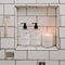16oz Clear Plastic Bath + Shower Dispenser Set of 2 - White Label