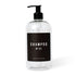 Dispensador de champú de plástico transparente de 16 oz - Etiqueta negra