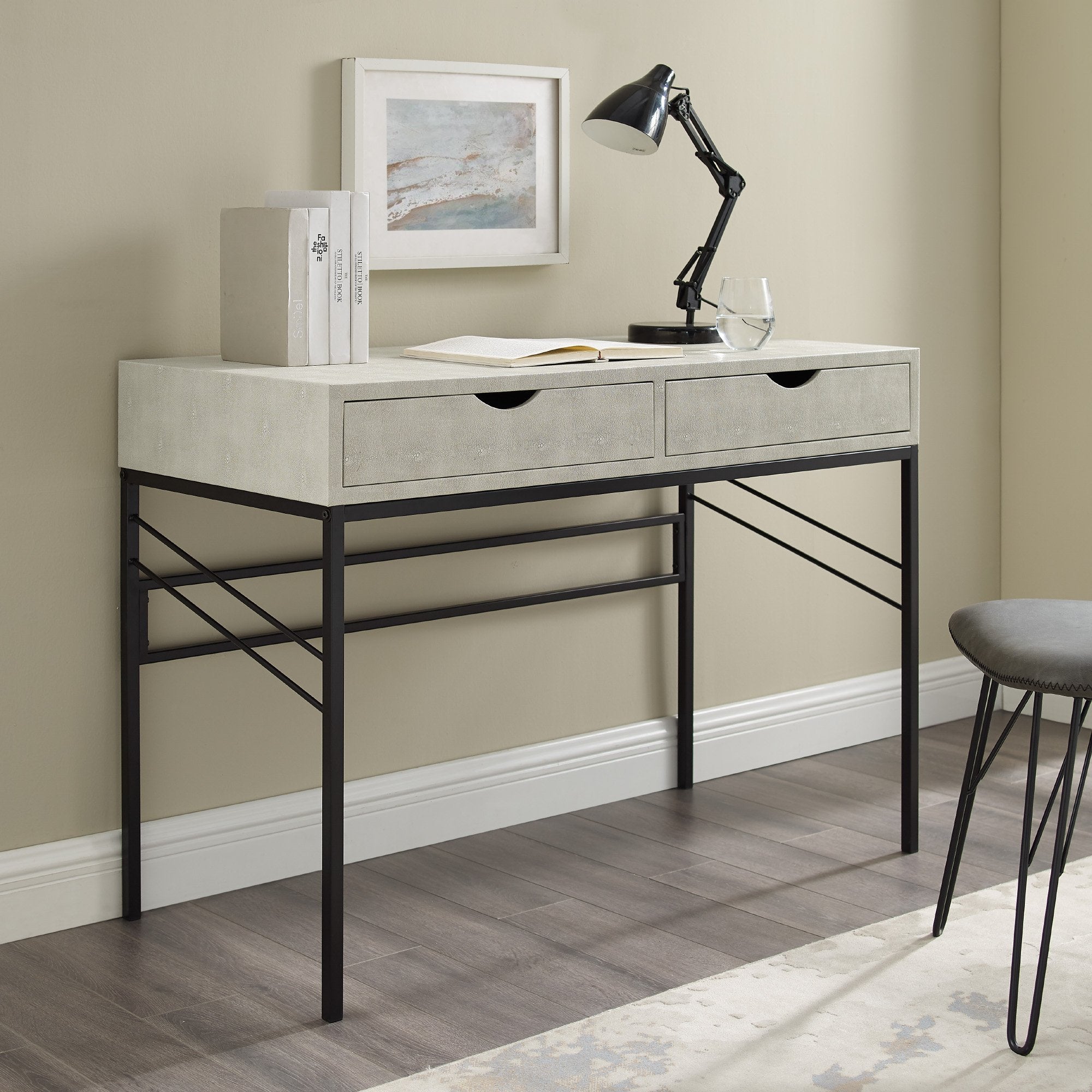 Escritorio y mesa consola Vetti Faux Shagreen