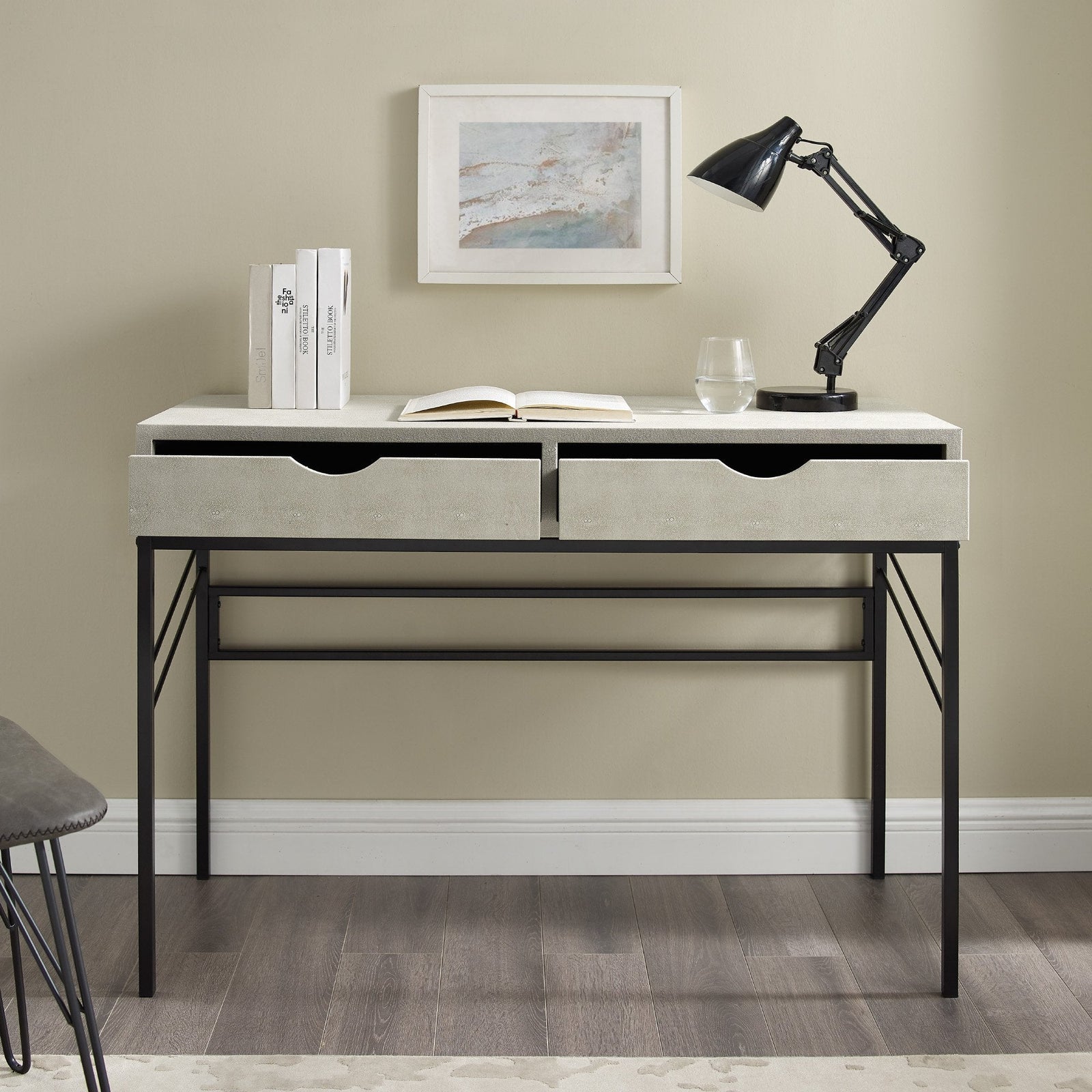 Escritorio y mesa consola Vetti Faux Shagreen