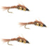 3 Pack Double Bead Pheasant Tail Nymph Fly Fishing Flies Hook Size 14
