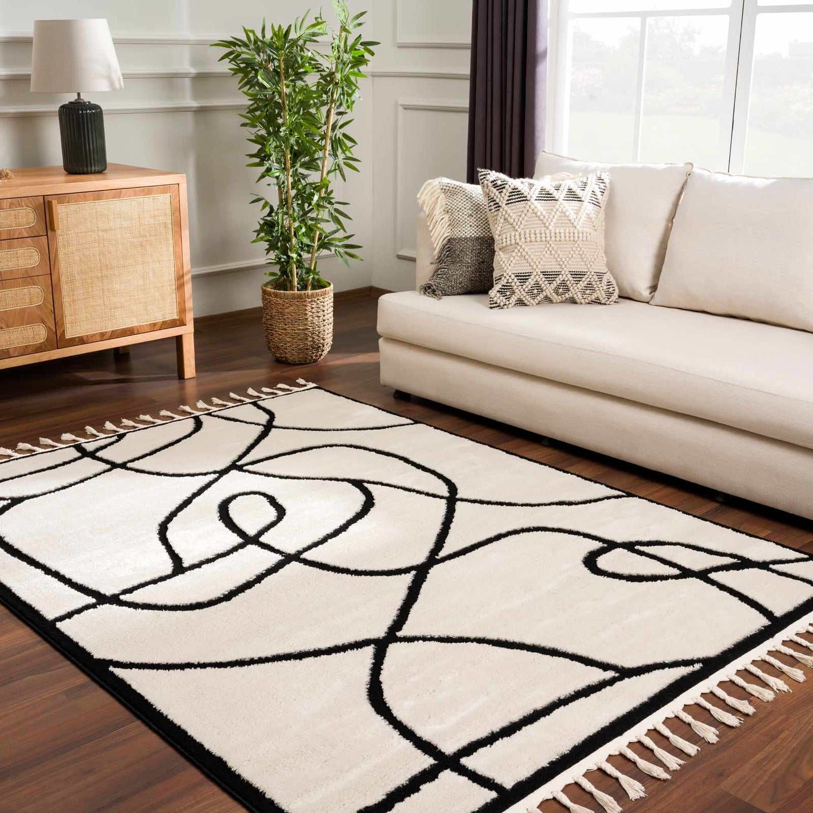 Alfombra Azana en blanco y negro