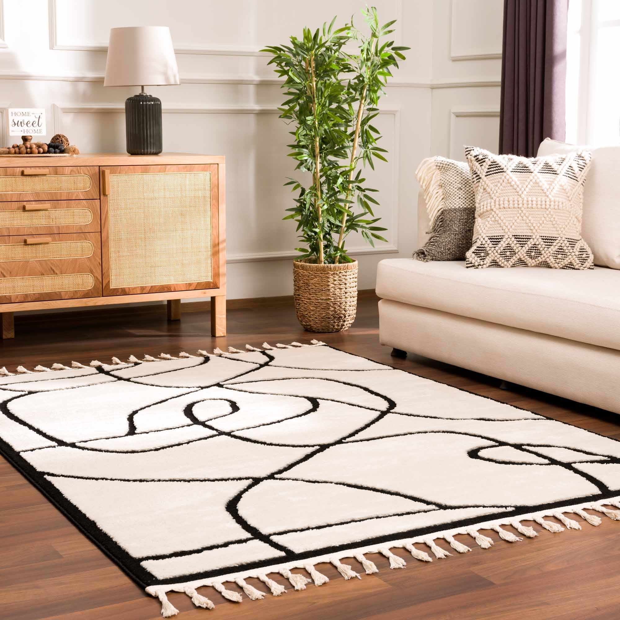Alfombra Azana en blanco y negro