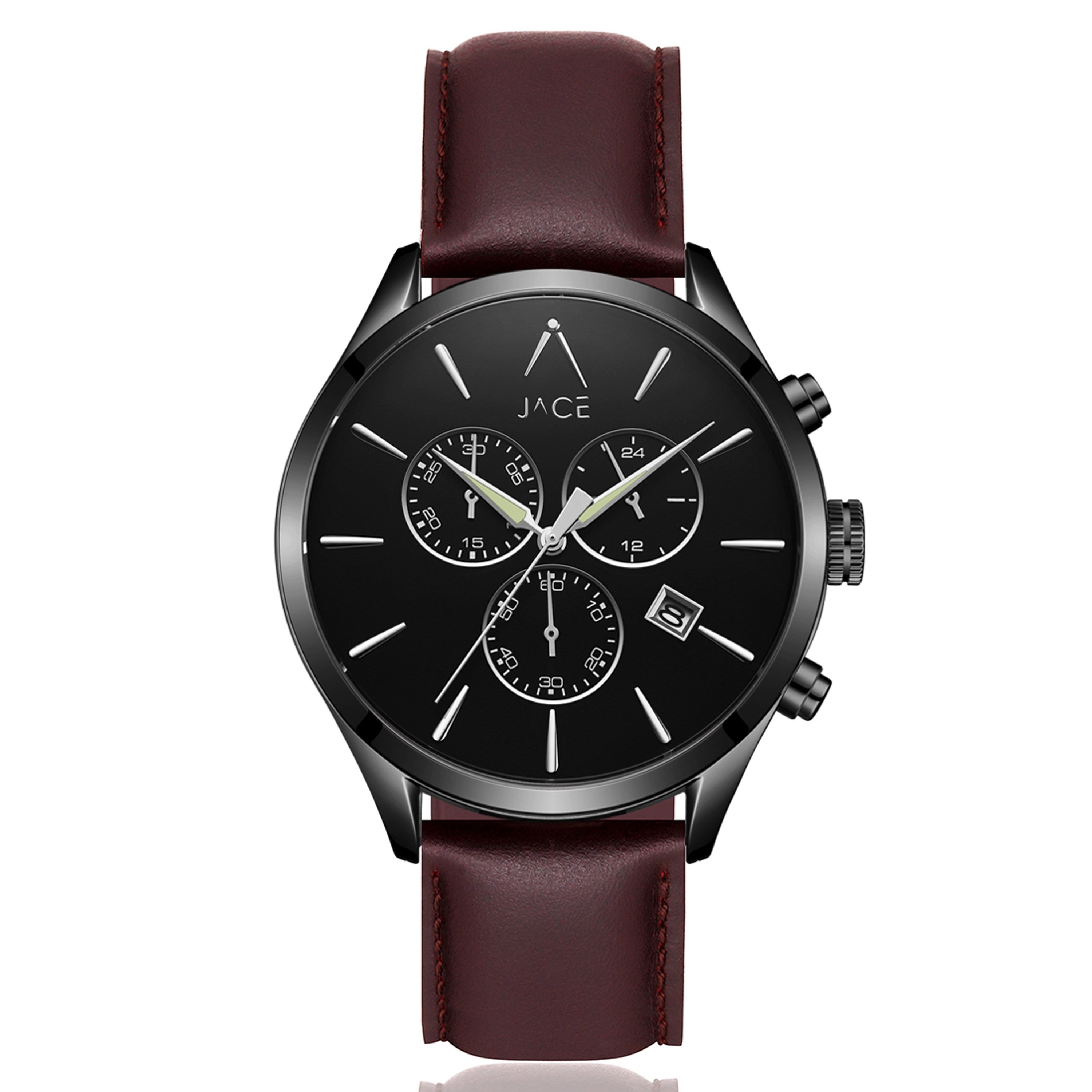 "Dheli" Men`S Leather Band Chronograph Watch