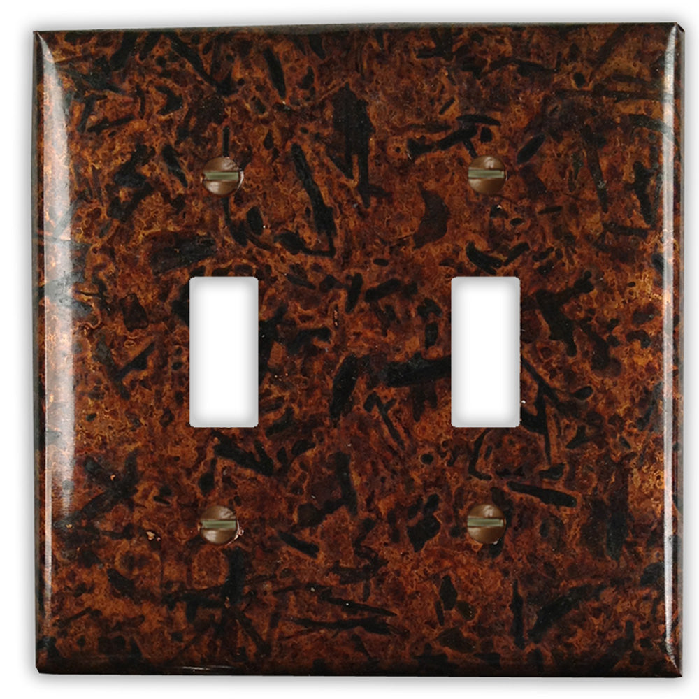 Distressed Dark Copper - 2 Toggle Wallplate
