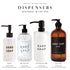 16oz Amber Plastic Shampoo Dispenser - White Text Label