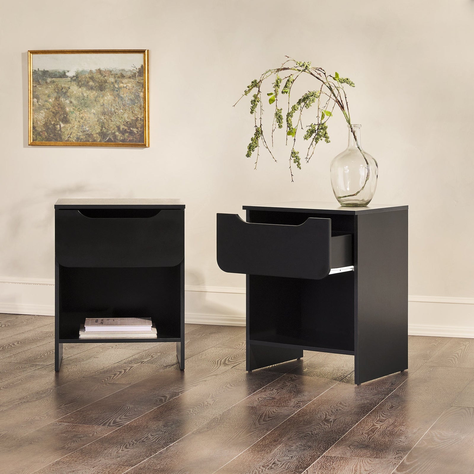 Mesita de noche moderna Domm con 1 cajón